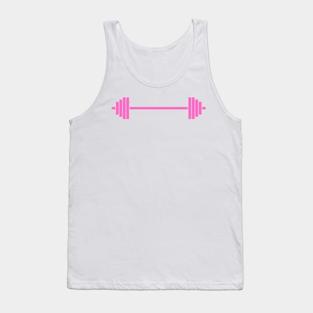 Pink Barbell Gym Girl Muscle Mommy Tank Top by dollartrillz